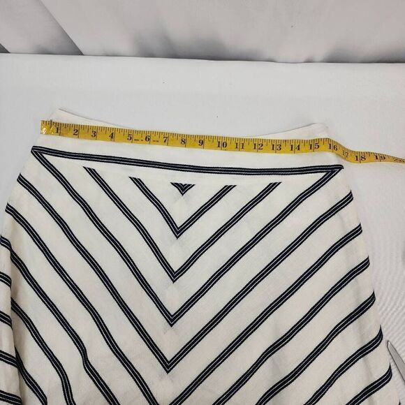 Talbots Size 6 Asymmetrical Stripes A Line Skirt Career Knee-Length U - Picture 4 of 6